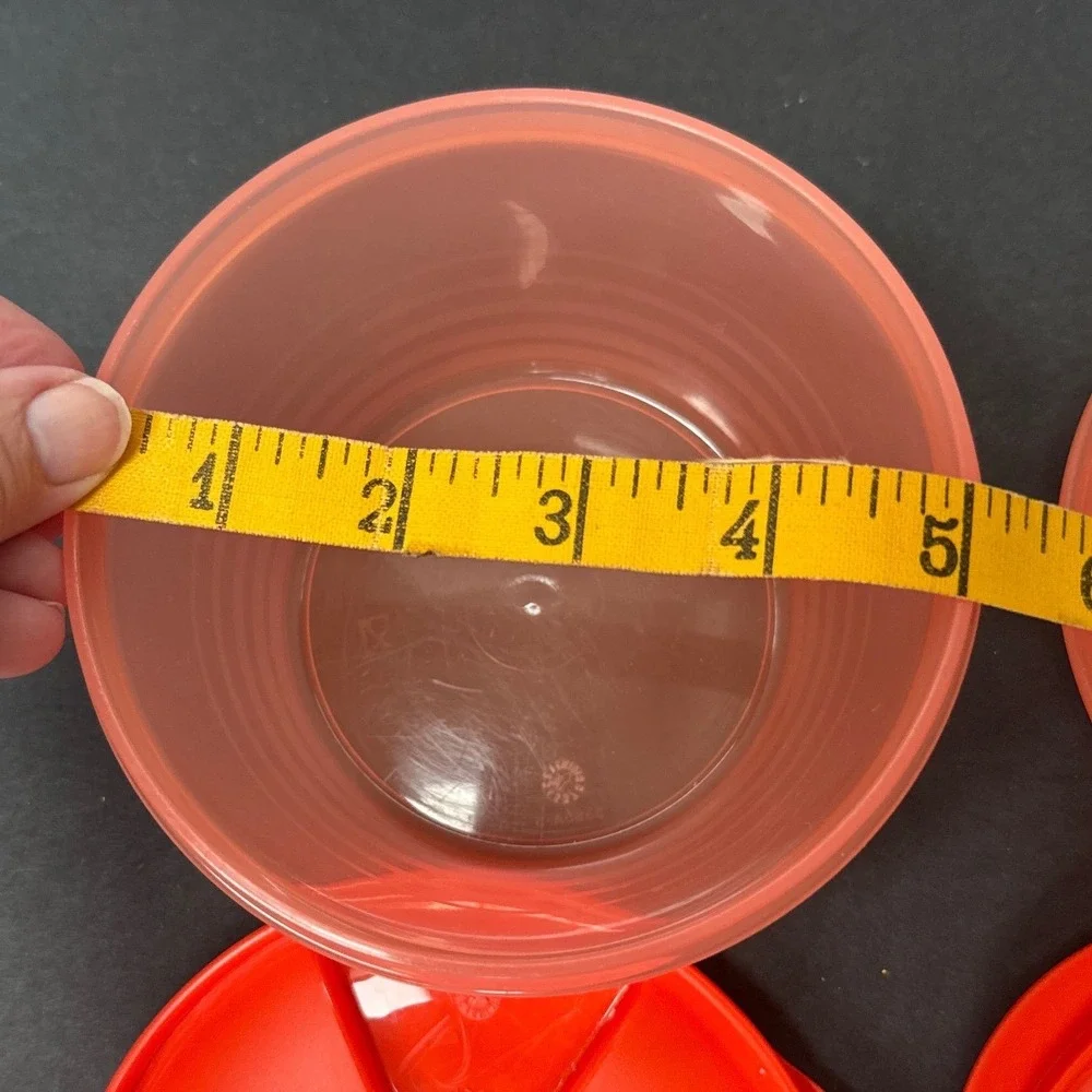 Tupperware FlatOut Collapsible Storage Containers Set of 2 Coral Orange Round